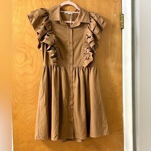 Ruffled sleeve dress